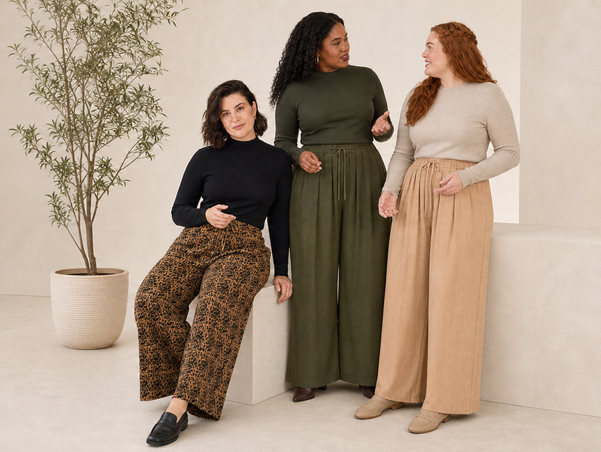 The Autumn Trouser Palette: Toffee, Olive and Apricot
