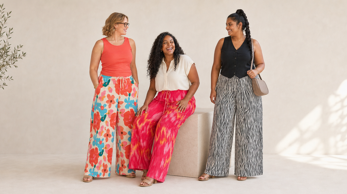 How to Style Printed Wide-Leg Trousers for Warm-Weather Workdays