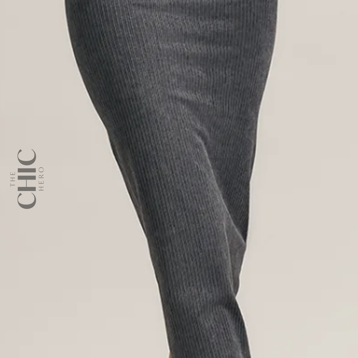 The Chic Hero Charcoal Grey Ribbed Maxi Skirt – Takeover front product image
