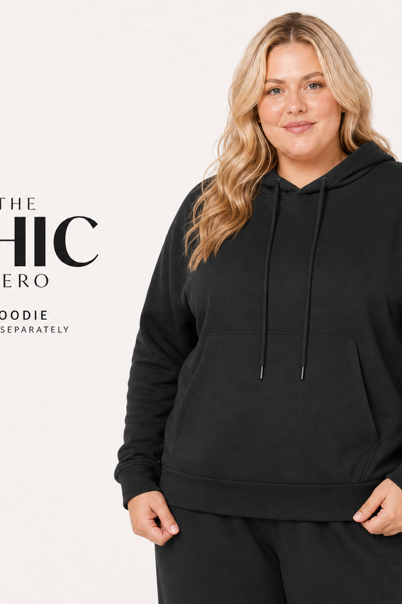 ChicHero women’s plus size brushed-fleece hoodie and jogger set in a relaxed fit