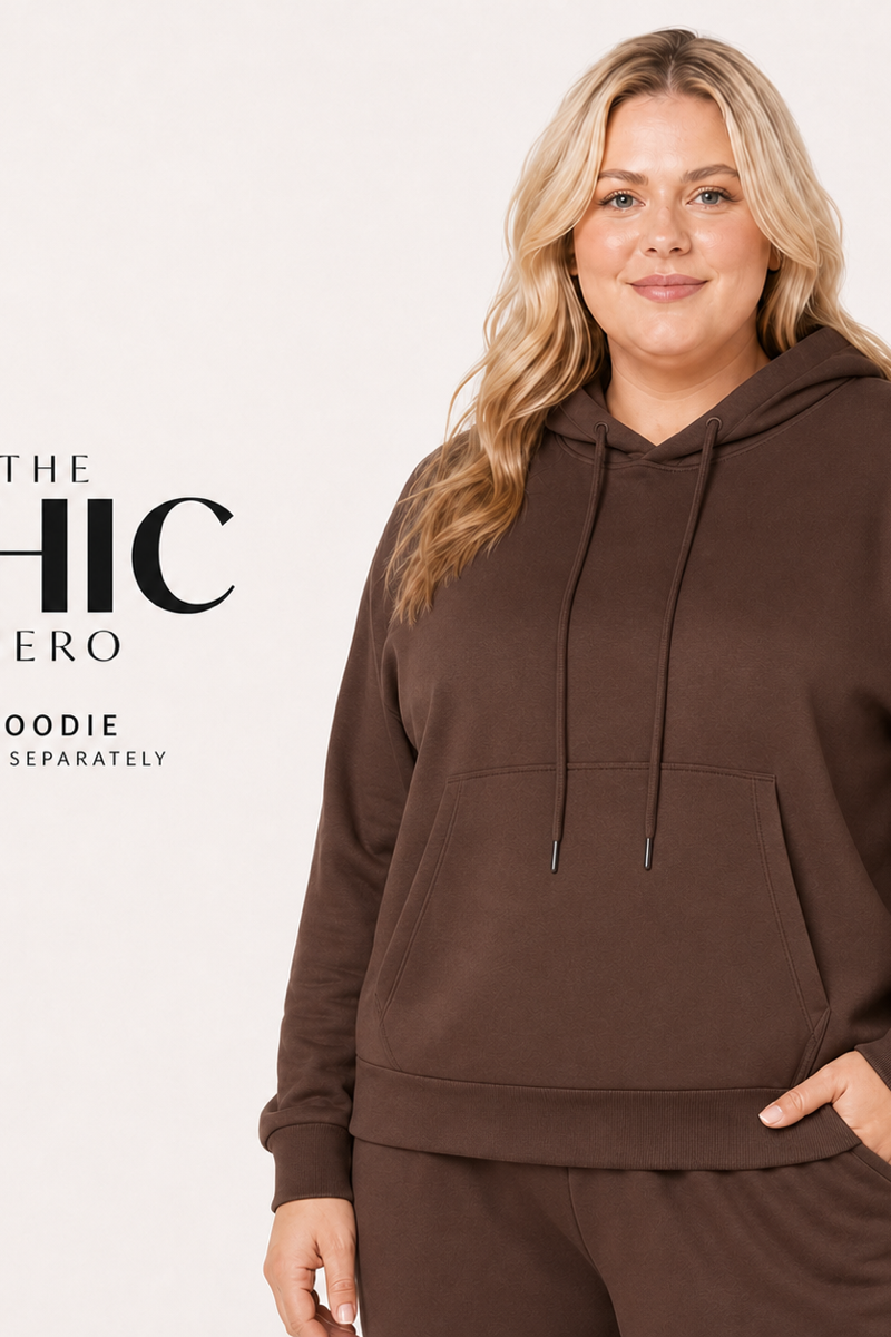 ChicHero women’s plus size brushed-fleece hoodie and jogger set in a relaxed fit