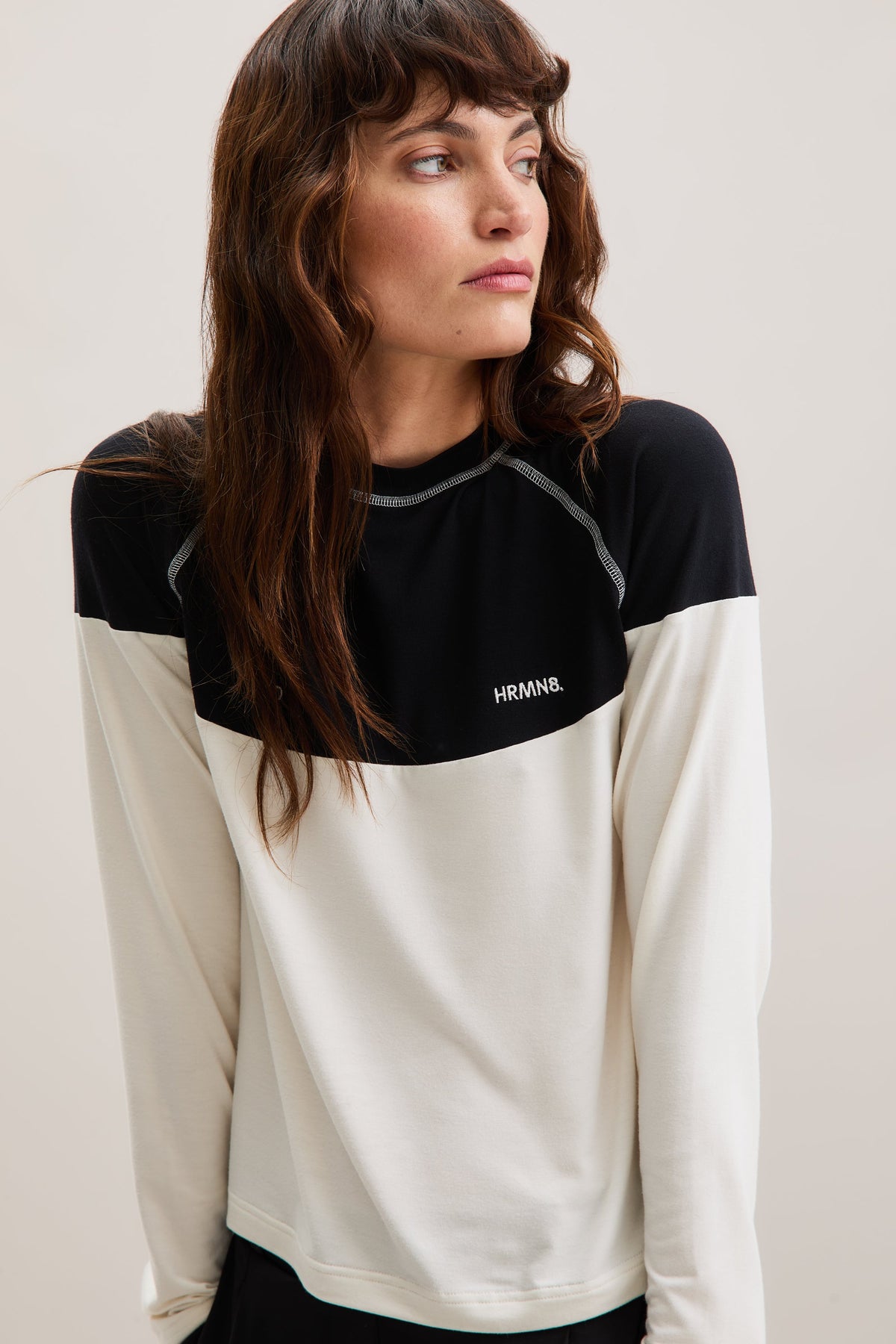 Black & Stone Colour-Block Long-Sleeve Tee – Layer – view 02
