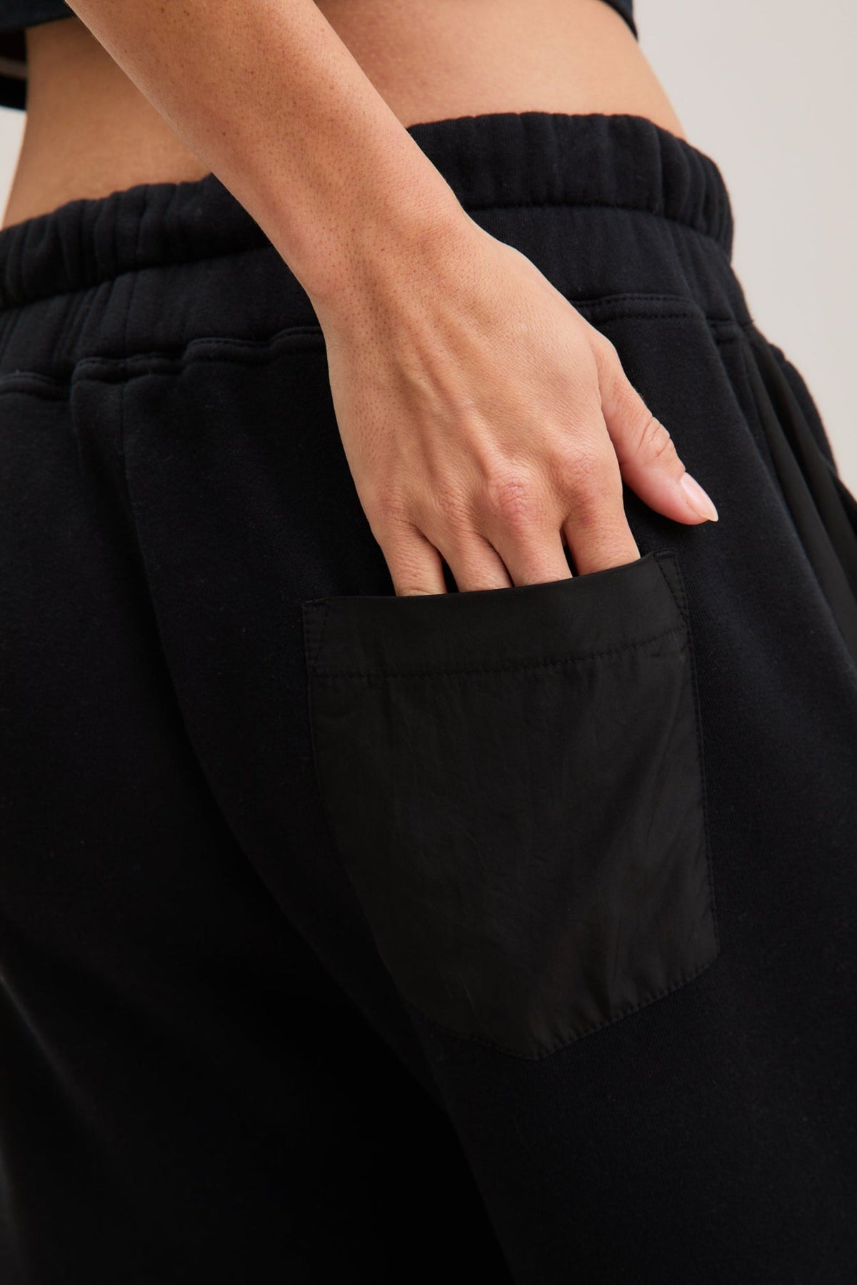 Black Drawstring Wide-Leg Joggers – Orbit – view 02
