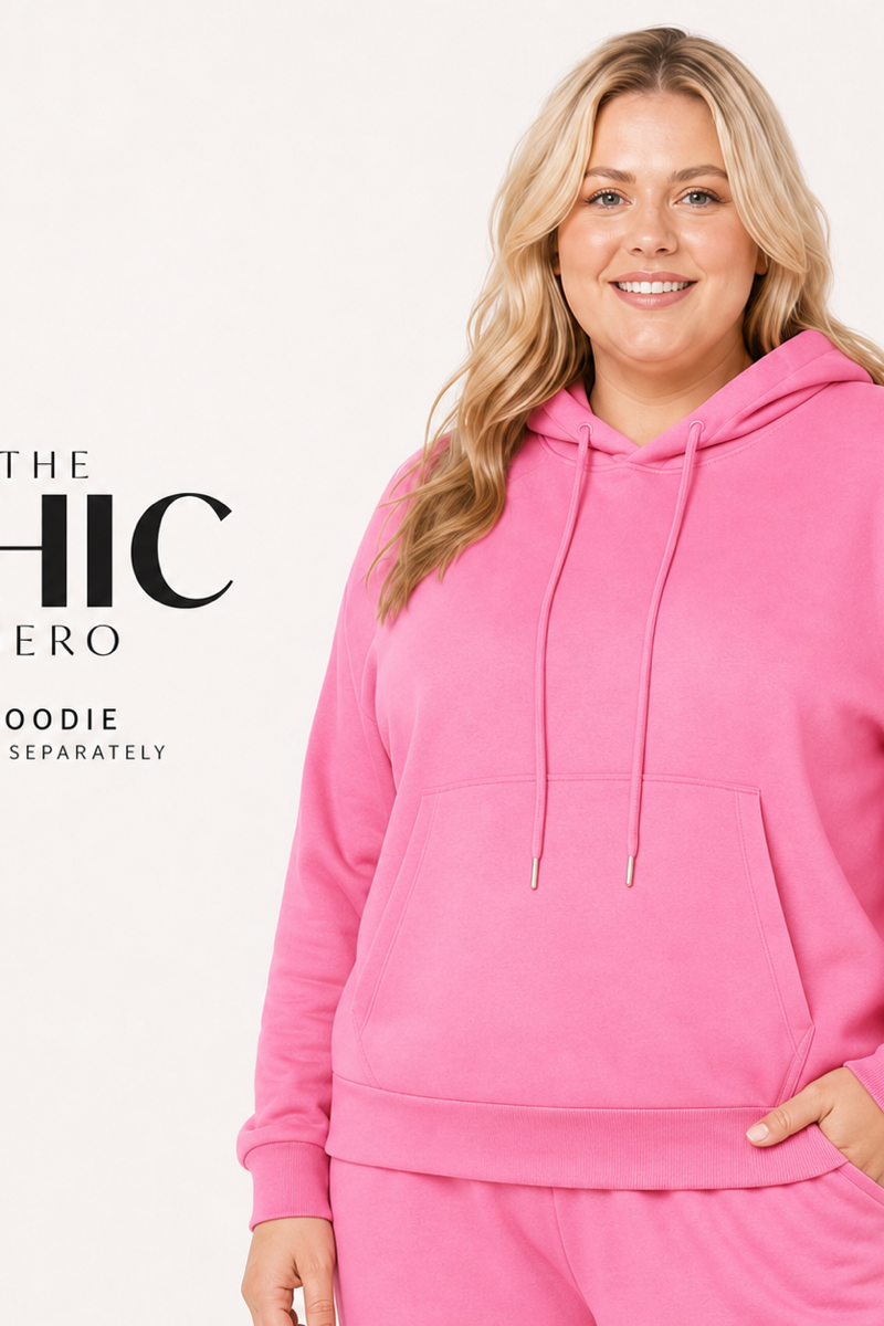 ChicHero women’s plus size brushed-fleece hoodie and jogger set in a relaxed fit