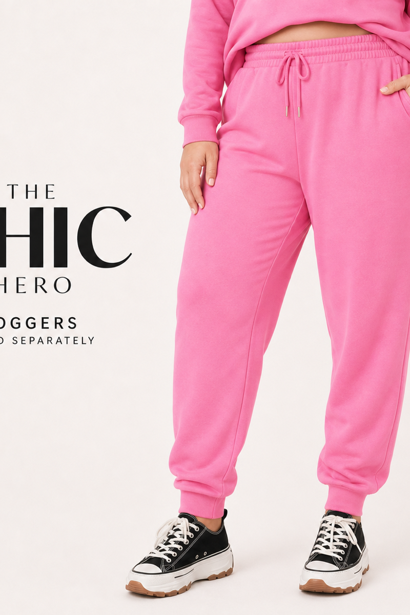 ChicHero women’s plus size brushed-fleece hoodie and jogger set in a relaxed fit