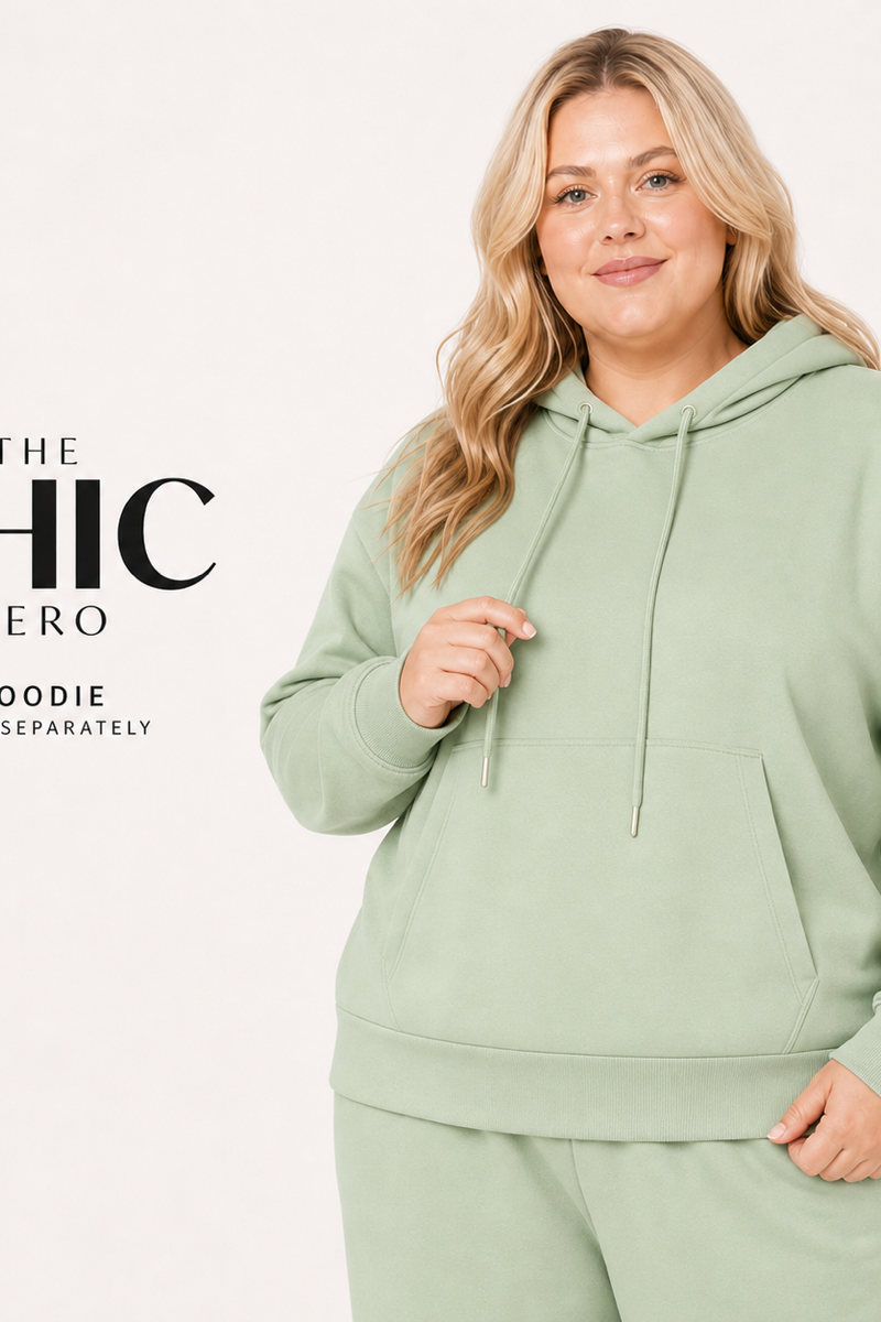 ChicHero women’s plus size brushed-fleece hoodie and jogger set in a relaxed fit