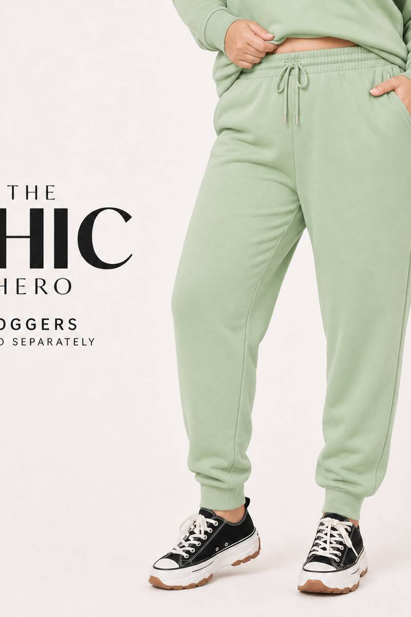 ChicHero women’s plus size brushed-fleece hoodie and jogger set in a relaxed fit