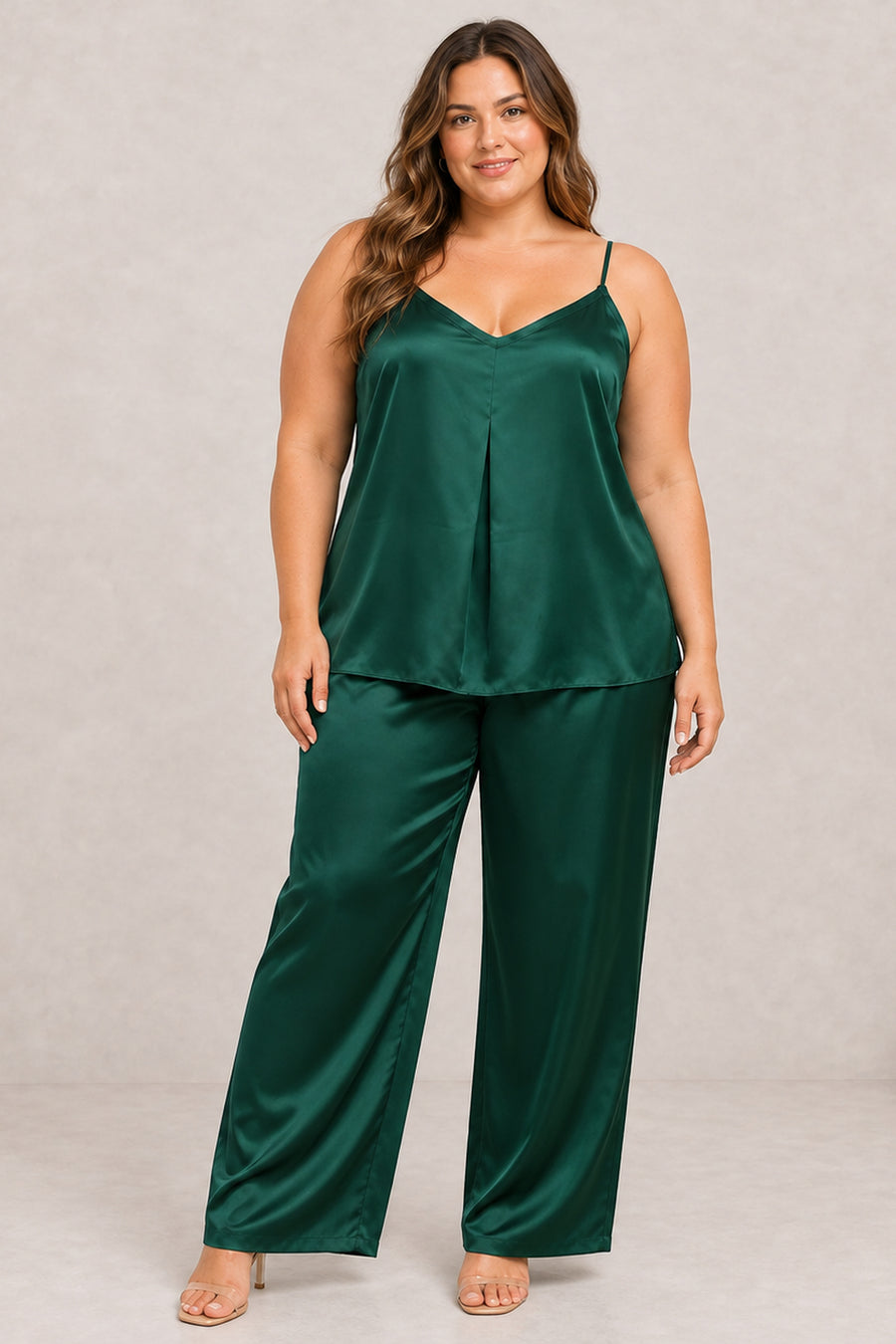 Fluid Satin Touch Cami & Drawstring Trouser Set