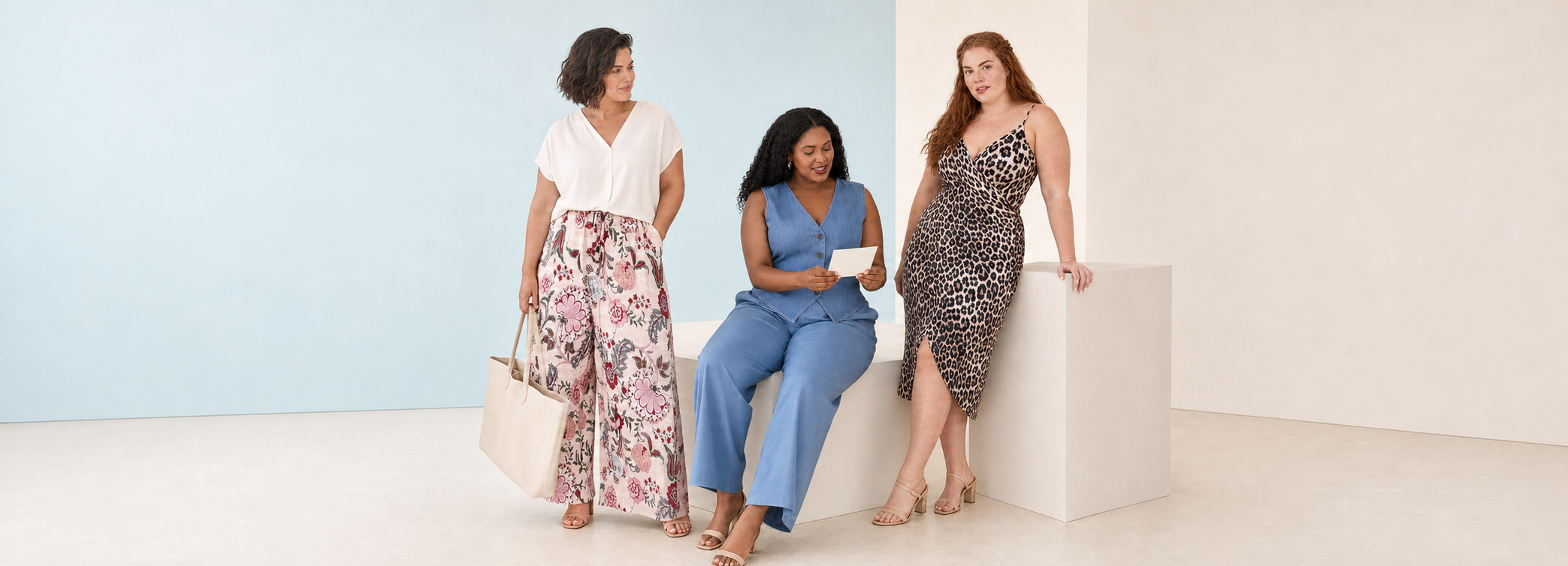When Denim Blue Meets Pink Florals and Wild Leopard