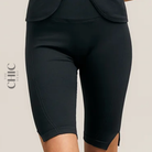 The Chic Hero Black High-Waist Pedal-Pusher Shorts – Pulse front product image