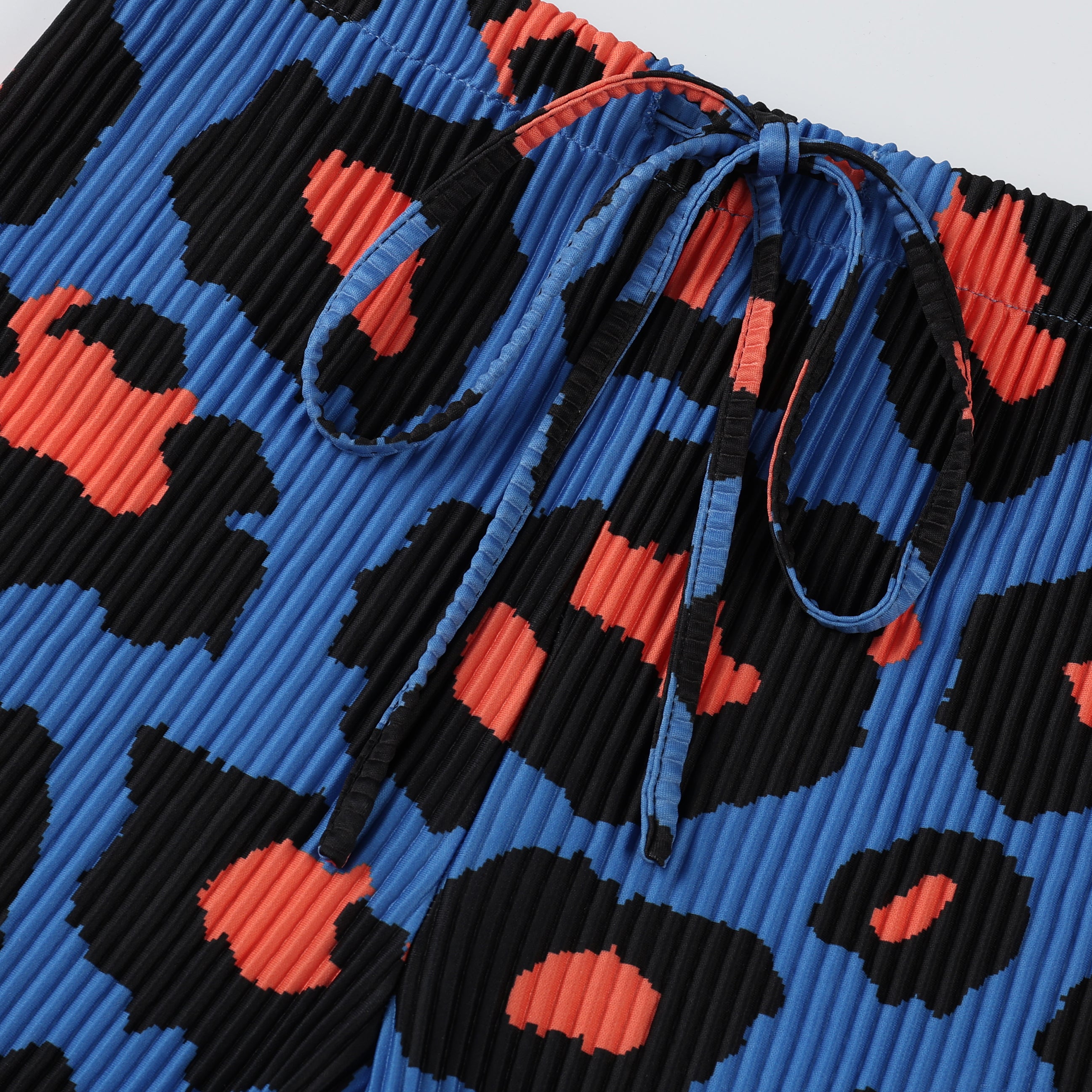 Blue Leopard Abstract Wide-Leg Palazzo Pants | TheChichero