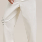 The Chic Hero Cream Tailored Wide-Leg Trousers – Torque front product image