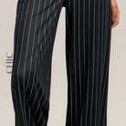 The Chic Hero Black Pinstripe Wide-Leg Trousers – Persuasion front product image