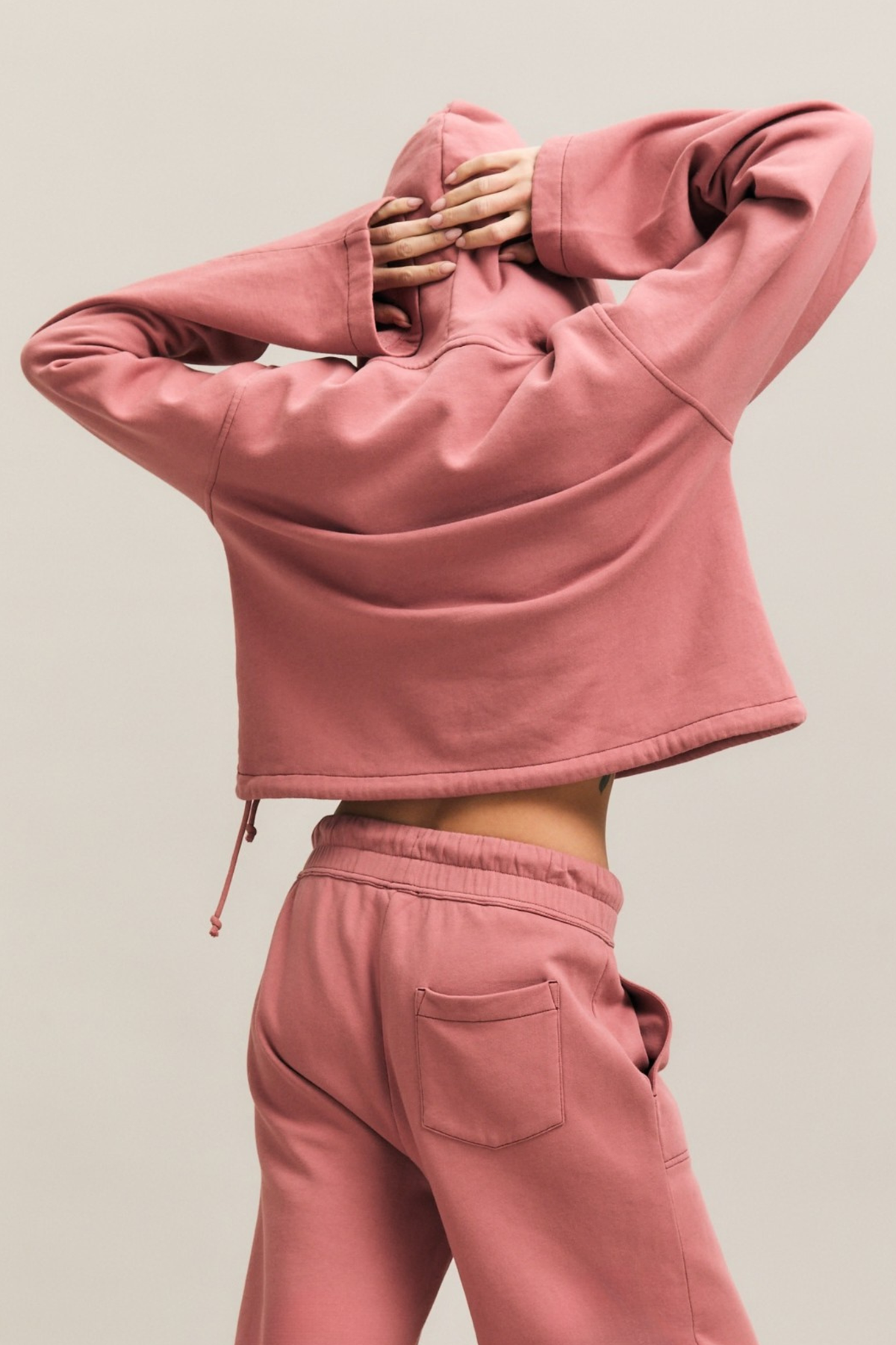 Dusty Rose Oversized Wide-Sleeve Hoodie – Allure – view 03