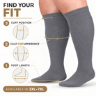 Grey Wide-Calf Graduated Compression Socks 15–24 mmHg – 2XL–7XL – how to measure