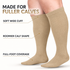 Nude Wide-Calf Graduated Compression Socks 15–24 mmHg – 2XL–7XL – features
