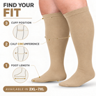 Nude Wide-Calf Graduated Compression Socks 15–24 mmHg – 2XL–7XL – how to measure