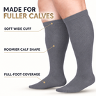 Grey Wide-Calf Graduated Compression Socks 15–24 mmHg – 2XL–7XL – features