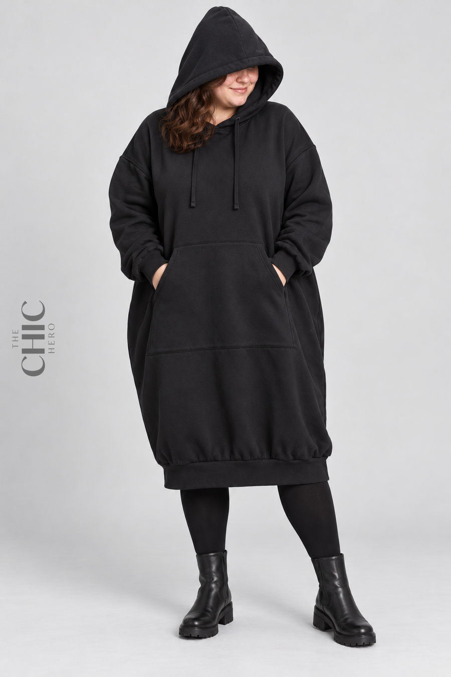 Fleece-Lined Oversized Longline Hoodie