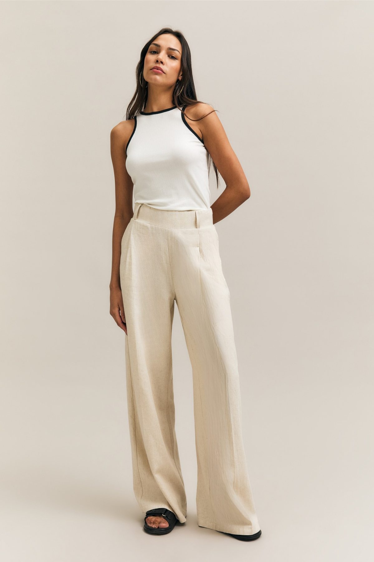 White Ribbed Racer Tank – Spry – view 04