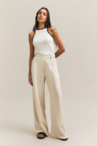 White Ribbed Racer Tank – Spry – view 04