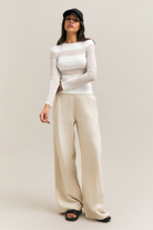 Cream Fluid Wide-Leg Trousers – Persuasion – view 01