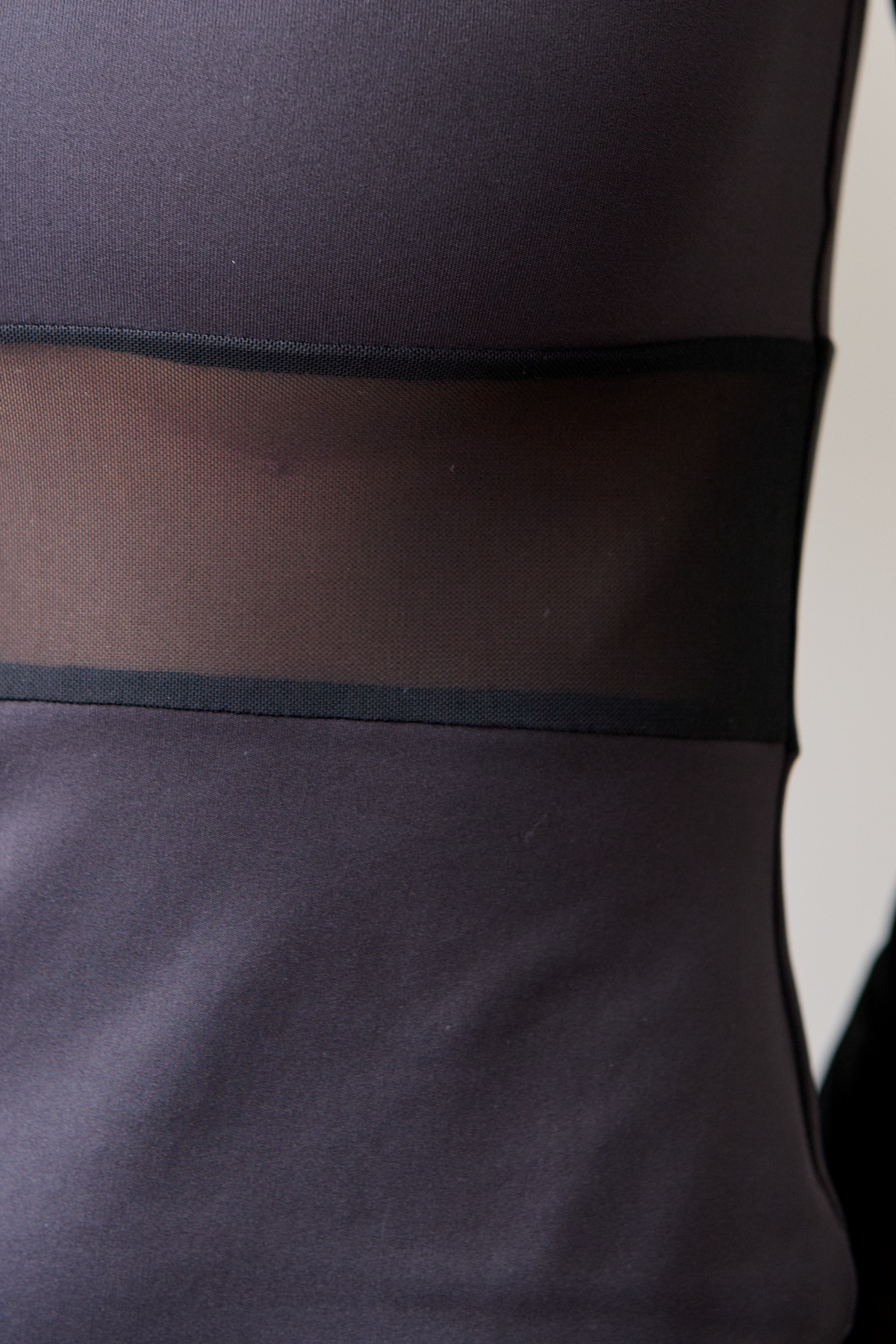 Black Sheer-Panel Long-Sleeve Top – Veil – view 03