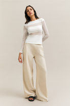 Cream Fluid Wide-Leg Trousers – Persuasion – view 04
