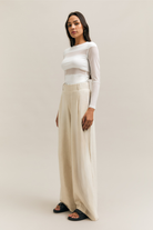 Cream Fluid Wide-Leg Trousers – Persuasion – view 05
