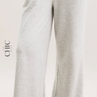 The Chic Hero Stone Grey Pinstripe Wide-Leg Trousers – Terra front product image