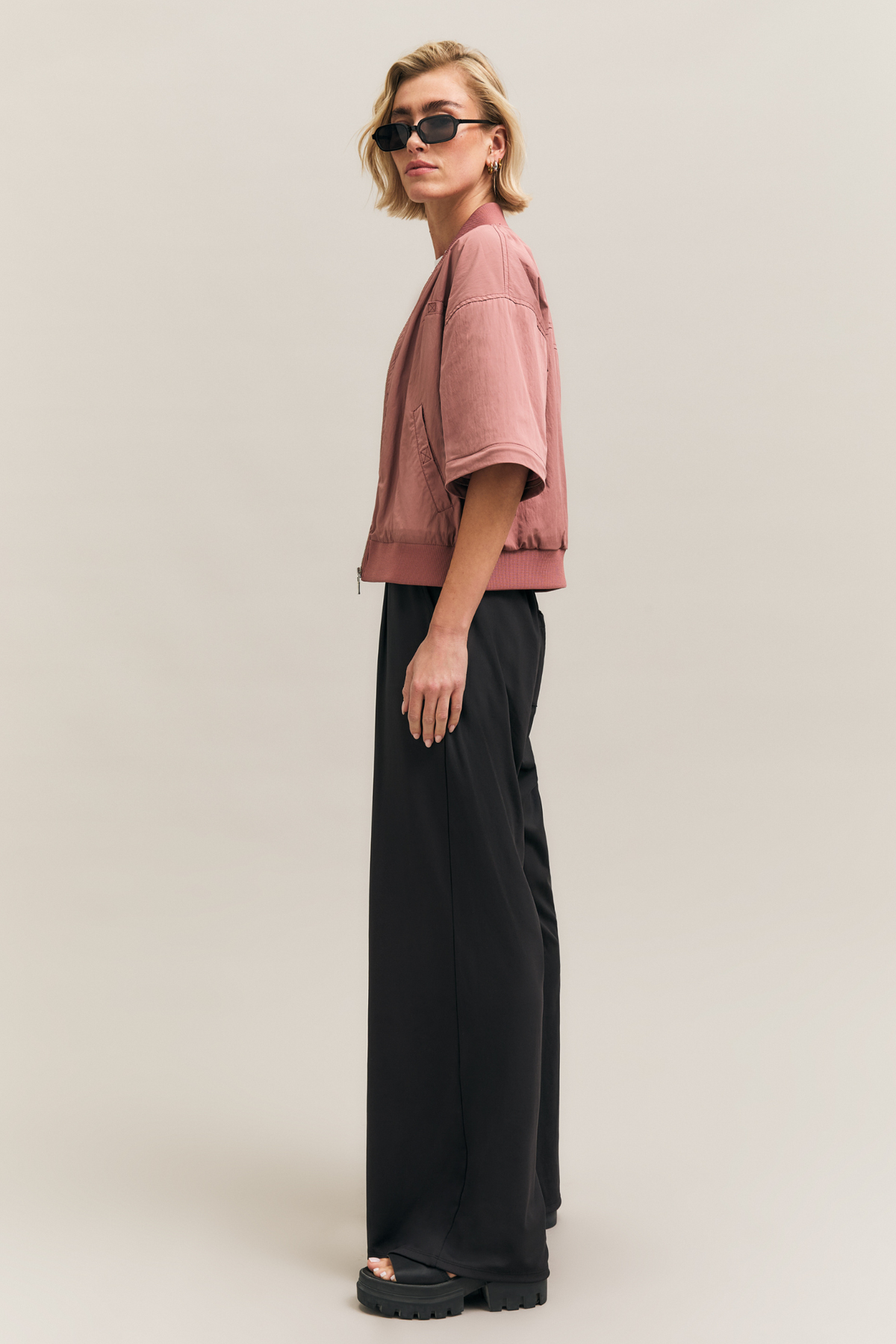 Dusty Rose Zip-Sleeve Bomber Jacket – Staple – view 08