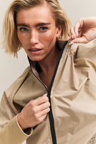 Cream Gathered-Hem Zip Jacket – Pace – view 06