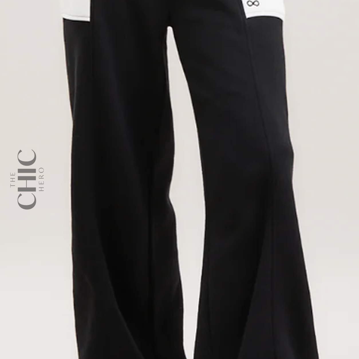 The Chic Hero Black & Stone Panelled Joggers – Frame front product image
