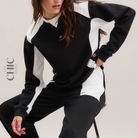 The Chic Hero Black & Stone Colour-Block Sweatshirt – Frame front product image