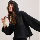 The Chic Hero Black Oversized Cropped Hoodie – Orbit front product image