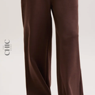 The Chic Hero Espresso Brown Tailored Wide-Leg Trousers – Align front product image