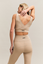 Beige Wrap-Front Sports Bra – Slip – view 06