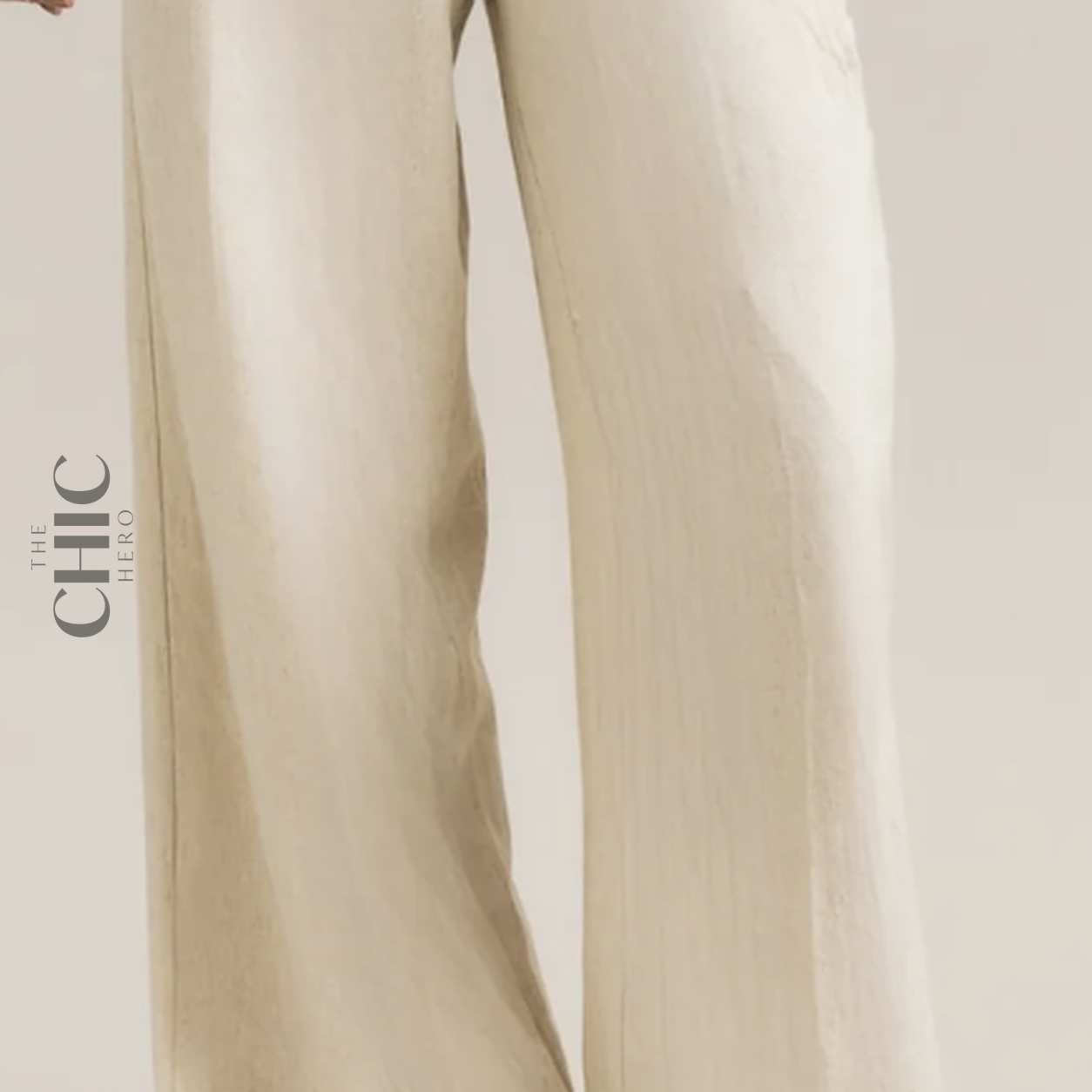 The Chic Hero Cream Fluid Wide-Leg Trousers – Persuasion front product image