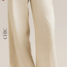 The Chic Hero Cream Fluid Wide-Leg Trousers – Persuasion front product image