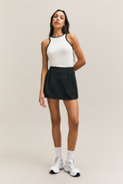 White Ribbed Racer Tank – Spry – view 03