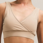 The Chic Hero Beige Wrap-Front Sports Bra – Slip front product image