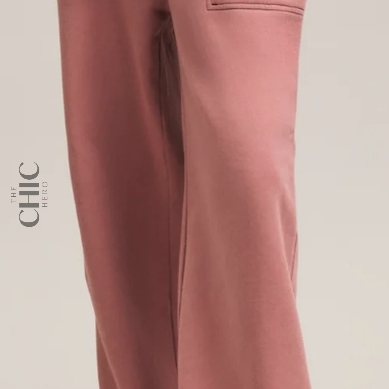 The Chic Hero Dusty Rose Relaxed Seam-Detail Joggers – Allure front product image