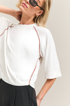 White Oversized Contrast-Seam Tee – Reform – view 05
