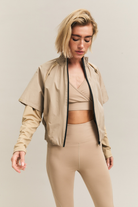 Cream Gathered-Hem Zip Jacket – Pace – view 07