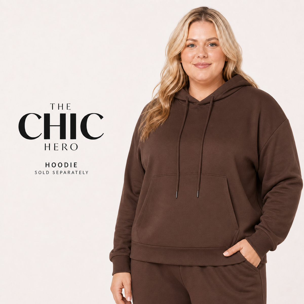 ChicHero women’s brushed-fleece hoodie and jogger set in a relaxed fit