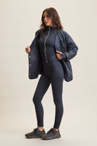 Navy Longline Quilted Jacket – Wave – view 05