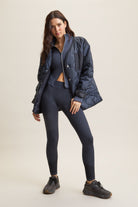 Navy Longline Quilted Jacket – Wave – view 04