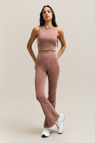 Dusty Rose Acid-Wash Ribbed Flare Leggings – Takeover – view 04