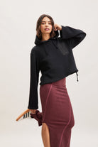 Black Oversized Cropped Hoodie – Orbit – view 03