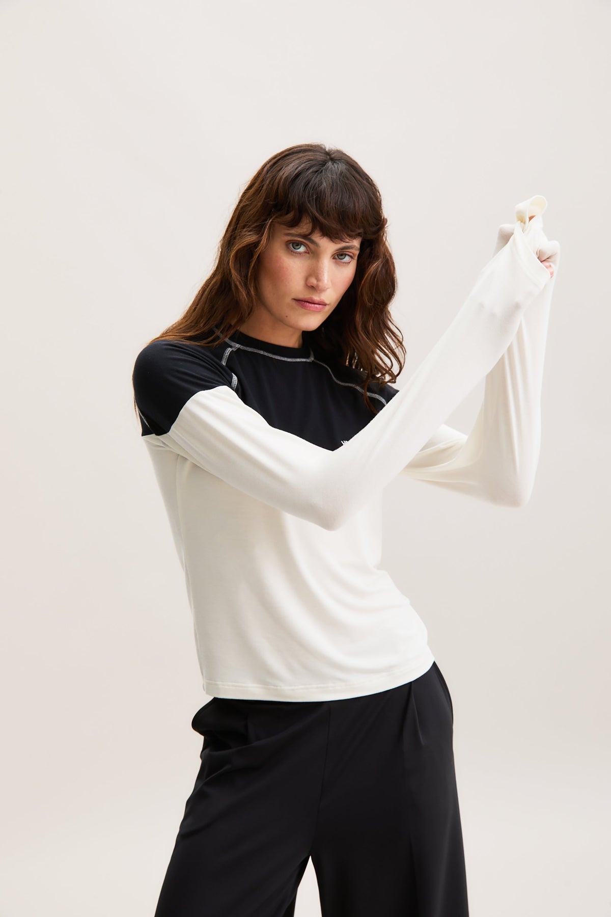 Black & Stone Colour-Block Long-Sleeve Tee – Layer – view 05